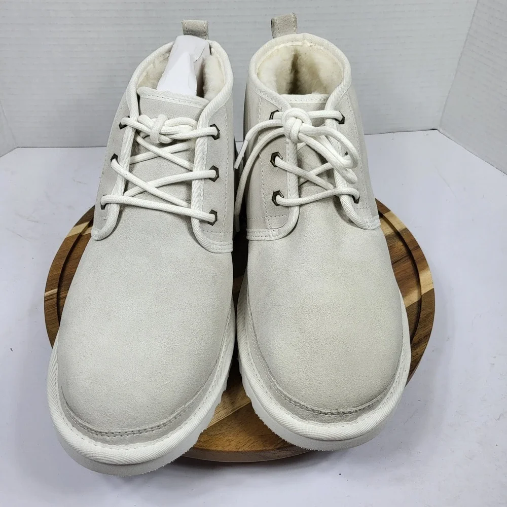 UGG Neumel Chukka Boots Mens 10 Off White Excellent Suede Shearling 3236